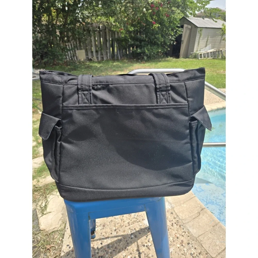 L.L. Bean Black Nylon Laptop/Travel Bag Multiple Compartments Shoulder Strap